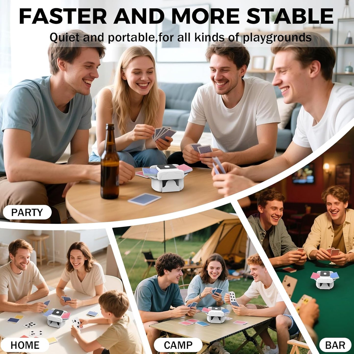 Elektrische Kartenmischmaschine für 4 Decks, Schwarz