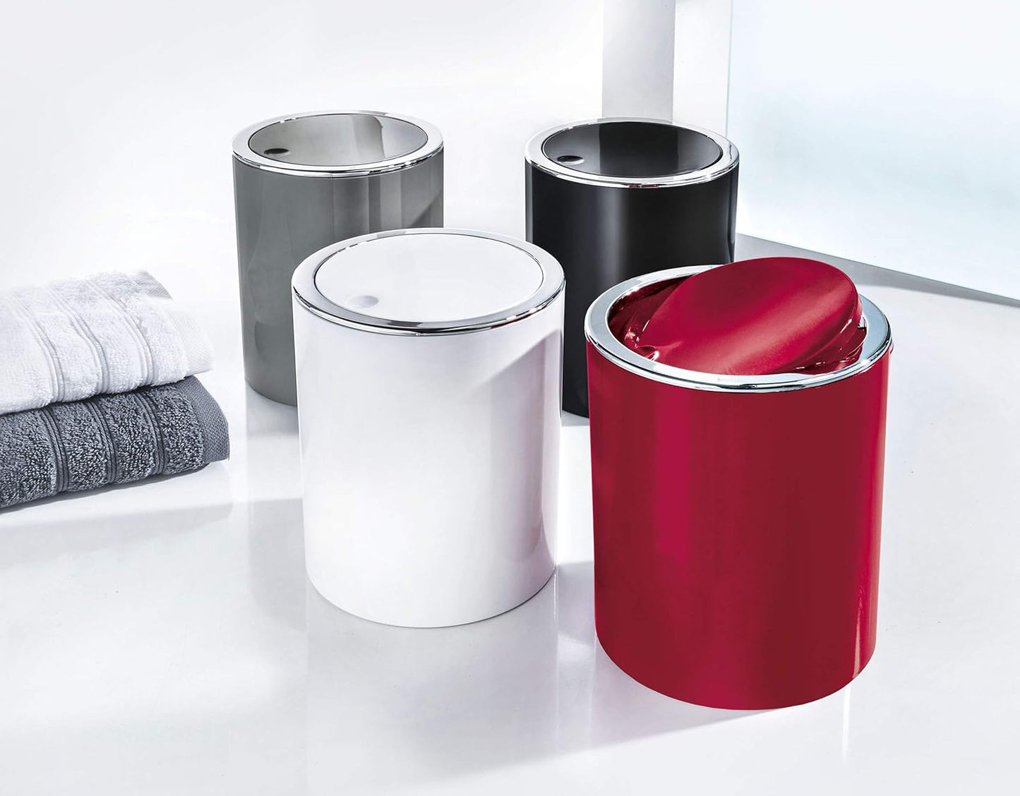 Kosmetikeimer Clap, Länge 19 cm x Breite 19 cm x Höhe 24,5 cm Weiß