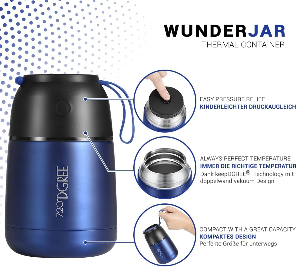 Thermobehälter, 530 ml Bundle: Rezeptbuch + Thermobehälter Sapphire Blue | Blau