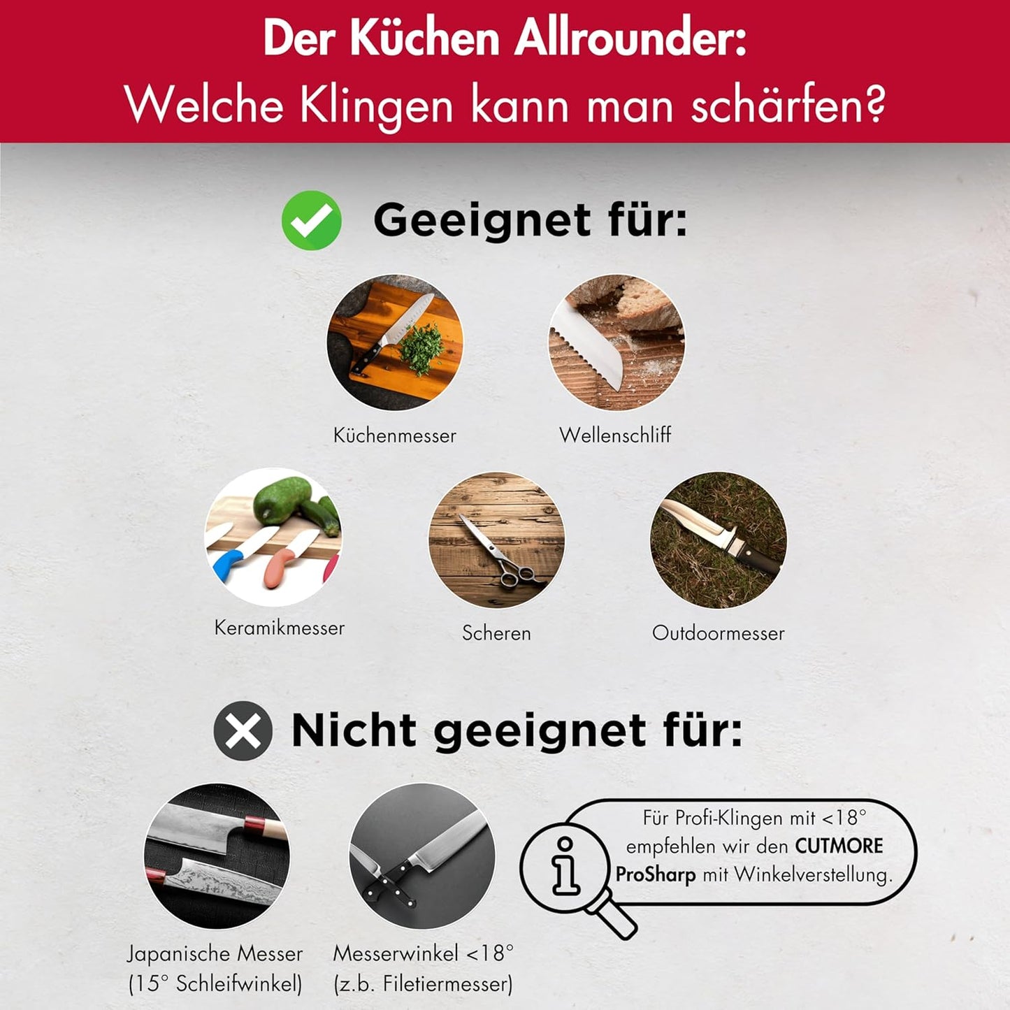 5-in-1 Diamant Messerschärfer für Messer & Scheren