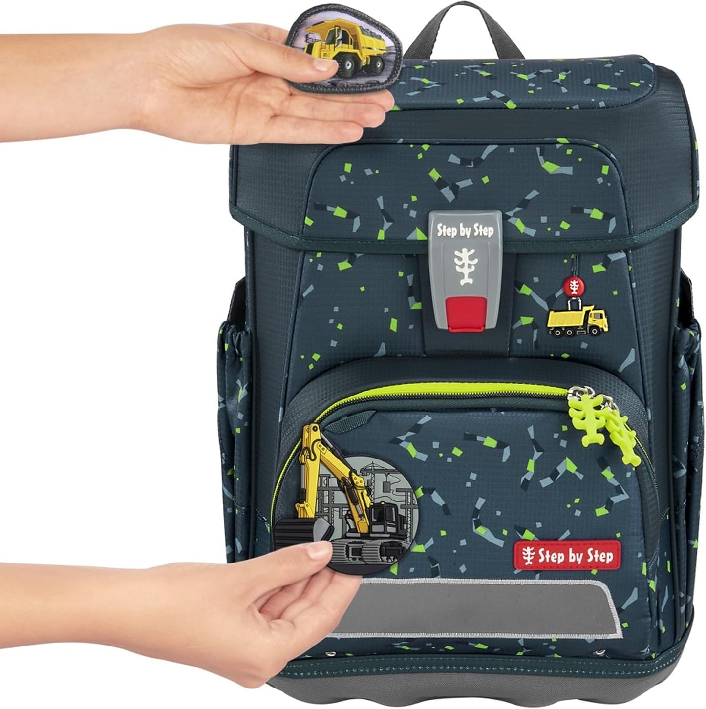 Bagger Magic Mags Set für Schulranzen, Bagger Rocco - Gelb