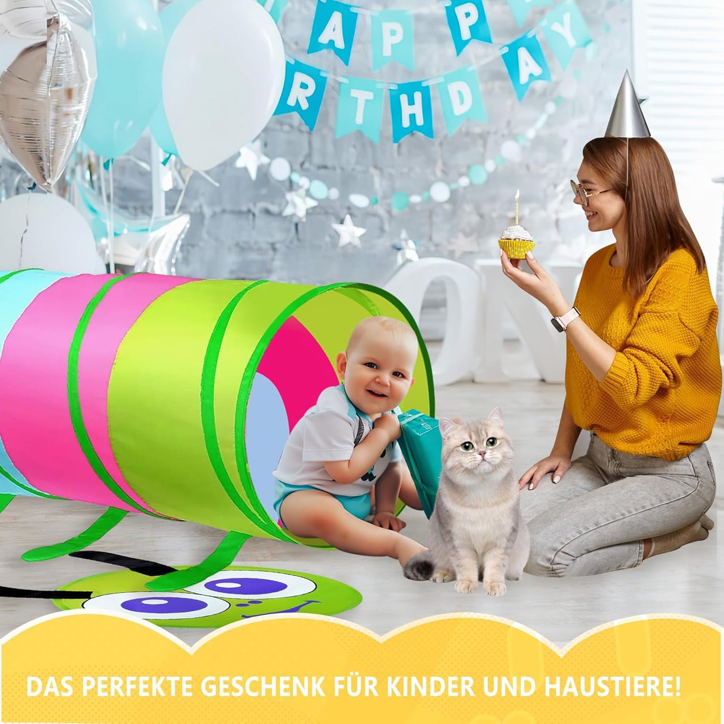 Krabbeltunnel & Agility-Spieltunnel für Kinder, Rainbow-1