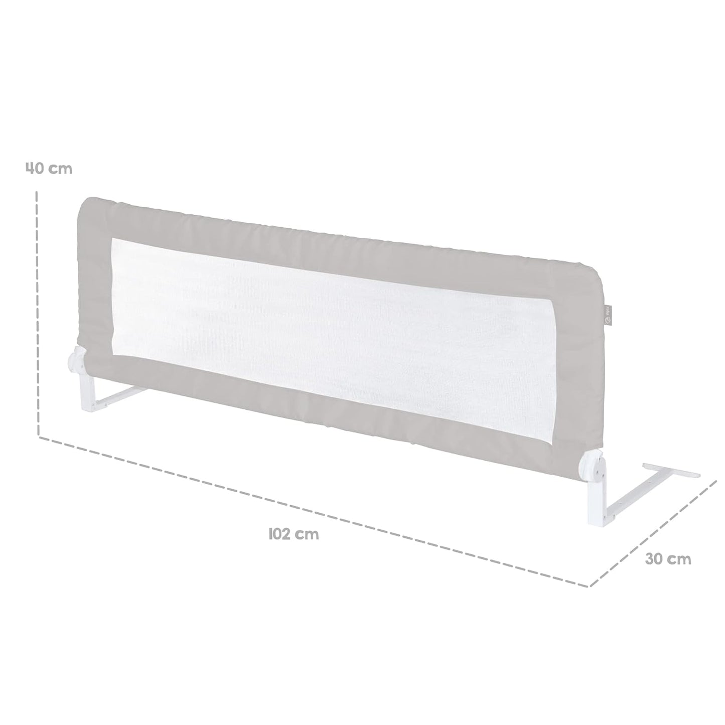 Bettschutzgitter Klipp-Klapp, Grau 100x40 cm