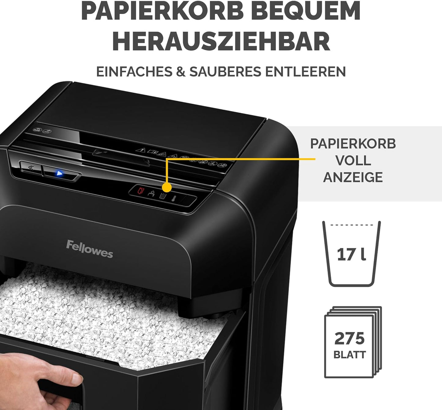AutoMax 90M, 90M – 90 Blatt – Mini Cut – 17 Liter Papierkorb
