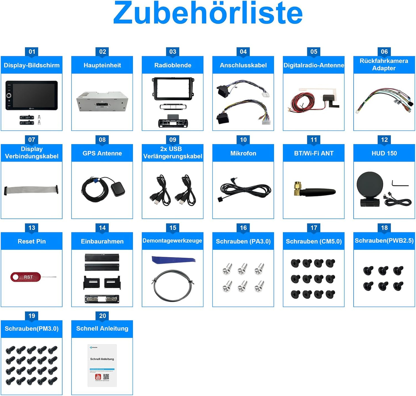 Android Autoradio Navi mit Carplay & DAB+ 9 Zoll