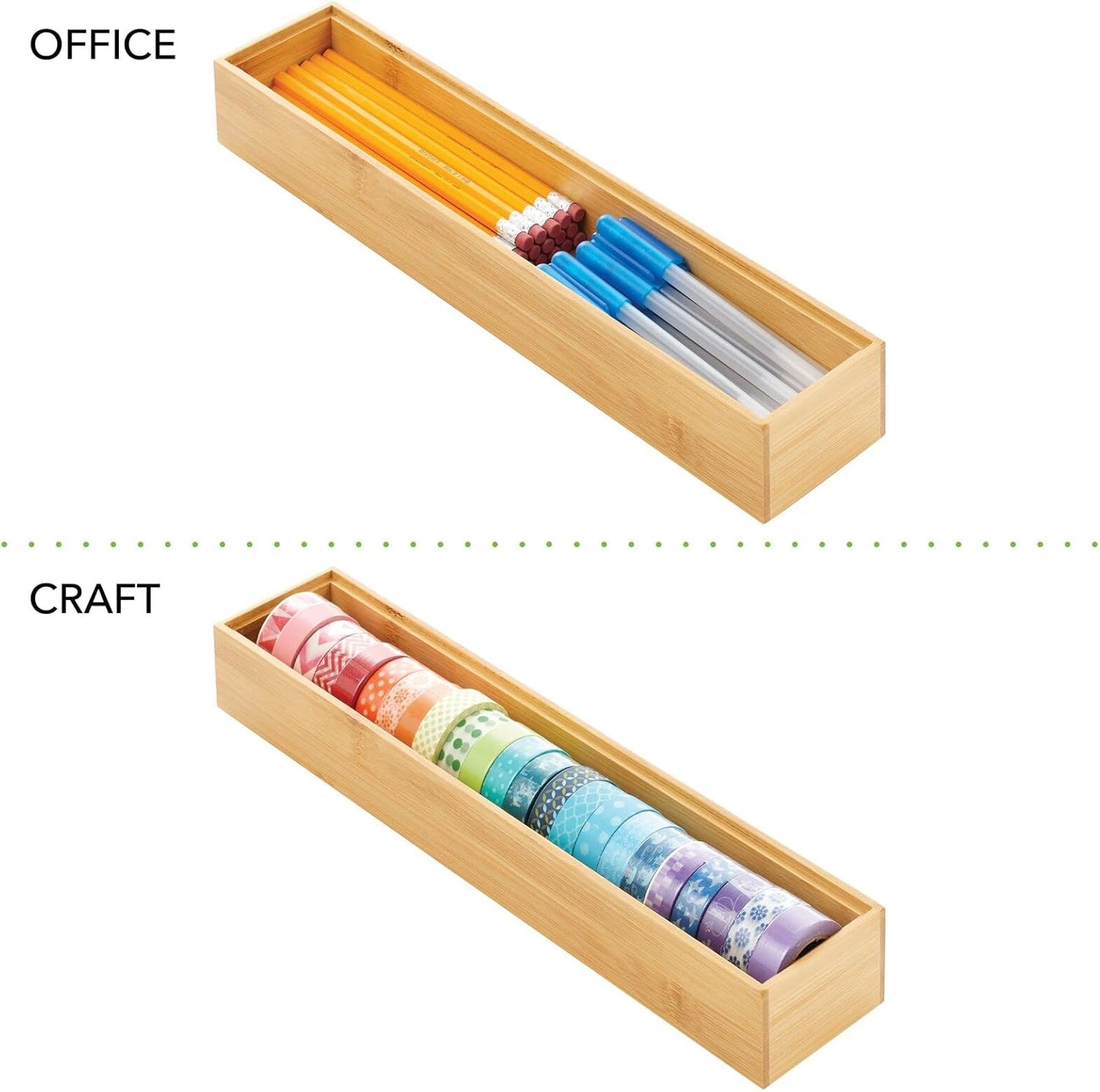 2er Set schmaler Schubladenorganizer, 1 3 x 15 x 2
