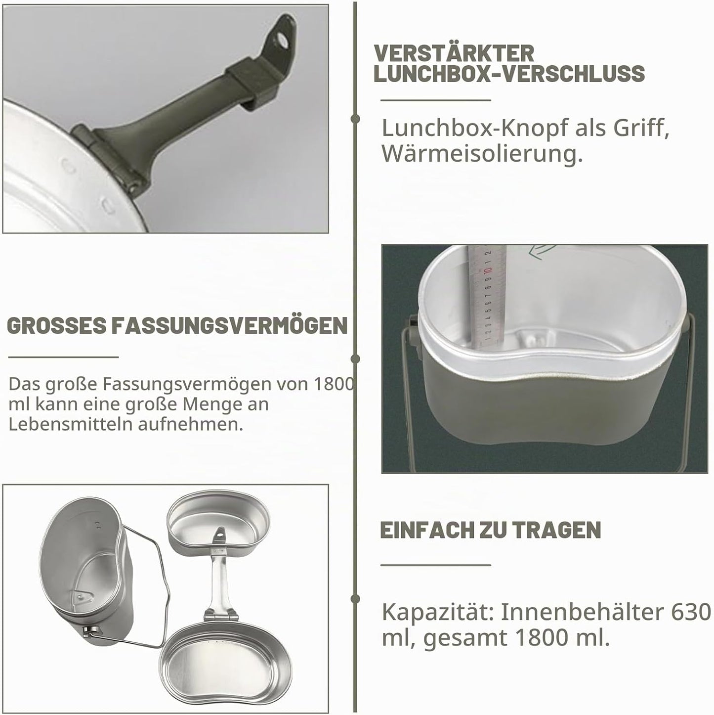 Camping Essgeschirr Set mit Klappbesteck