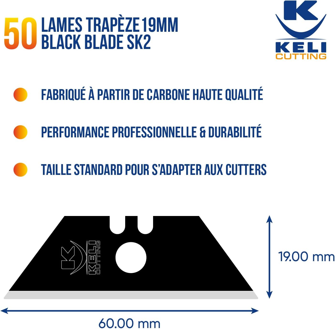10-teiliges Abbrechklingen Set Trapez, Trapèze (1 étui de 10 lames)