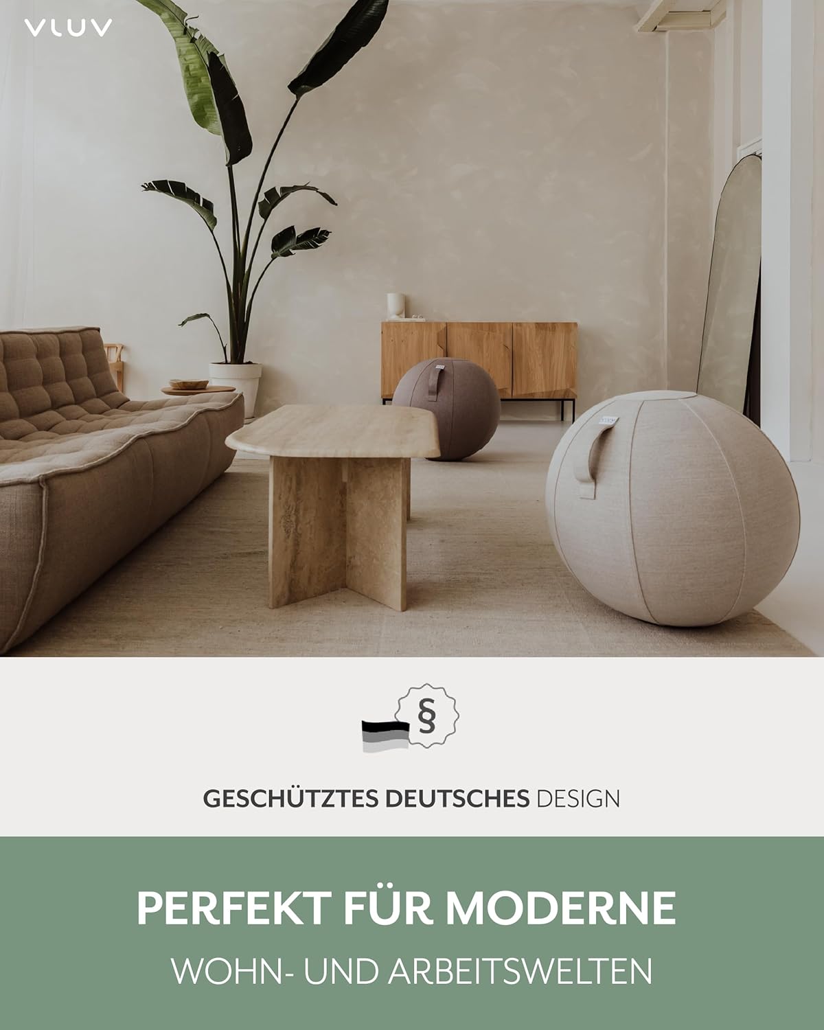 Ergonomischer Sitzball Stov, 70cm - 75cm GRAU