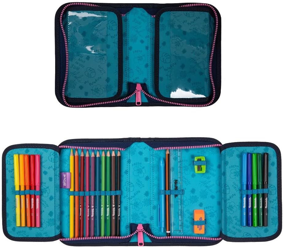 Schulranzen-Set für Erstklässler, Disney Stitch 6-teilig mit Federmappe