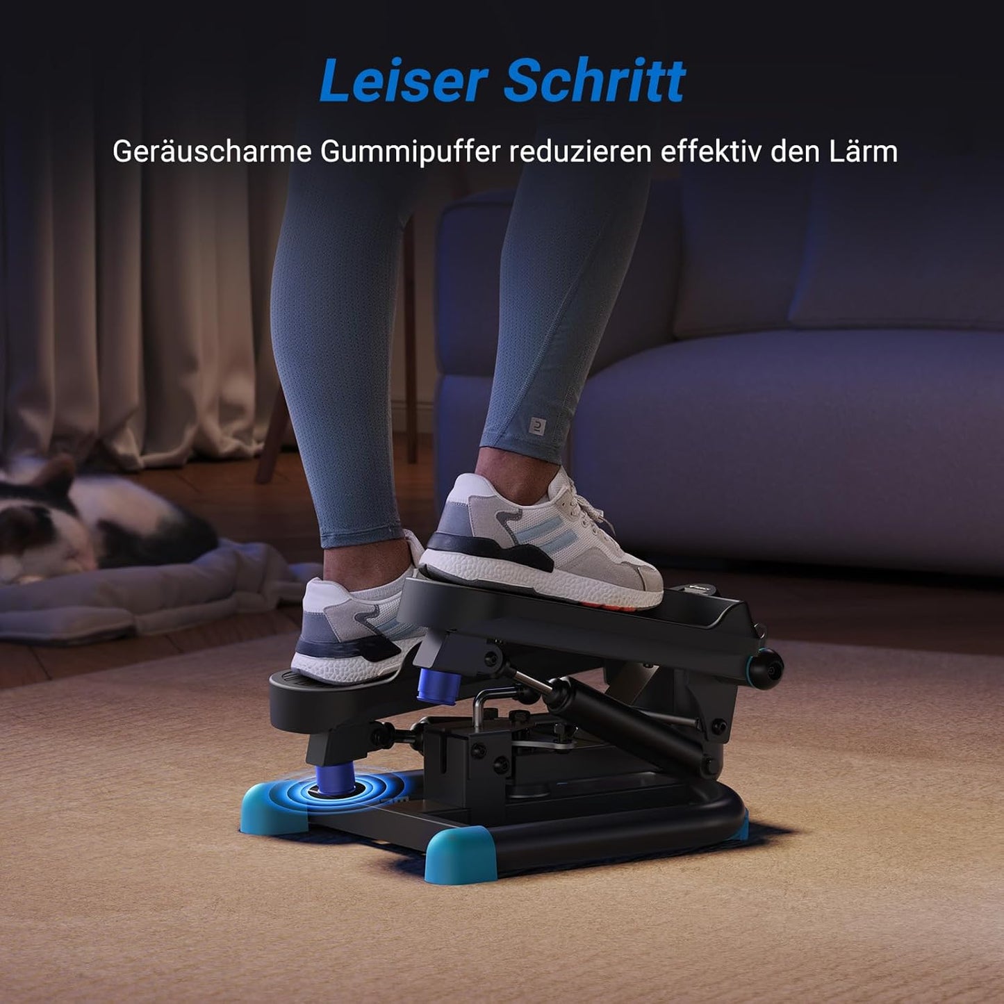 Mini Swing Stepper mit Widerstandsbändern, Schwarz