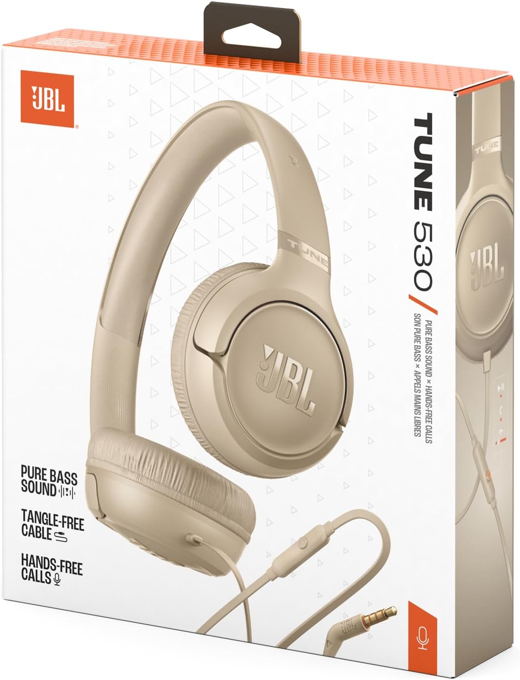 Tune 530 Comfort-Fit Wired On Ear Kopfhörer mit Mikrofon, beige