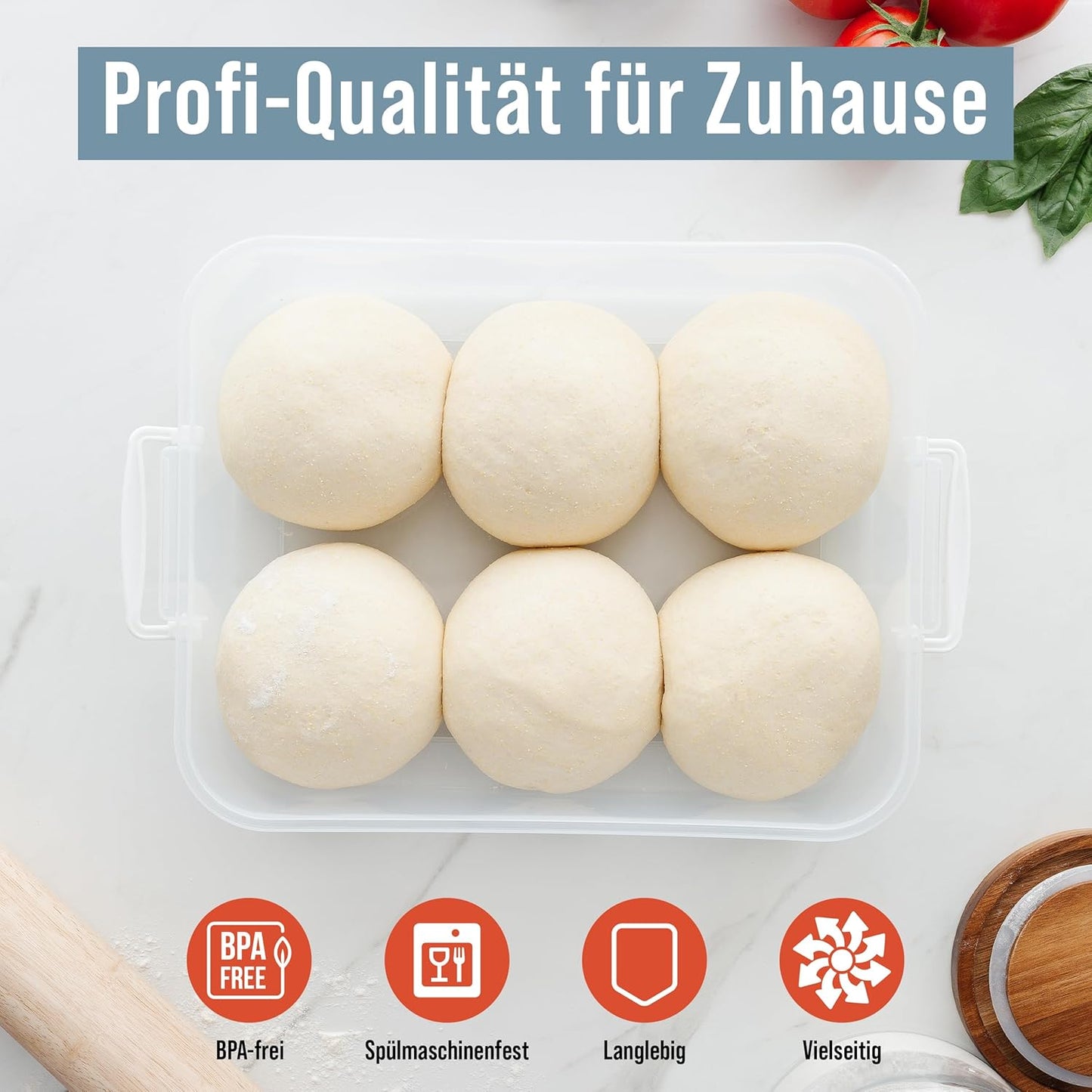 2er-Set Gärbox für Pizzateig, Blau 35,6 x 27,9 cm (2er-Pack)