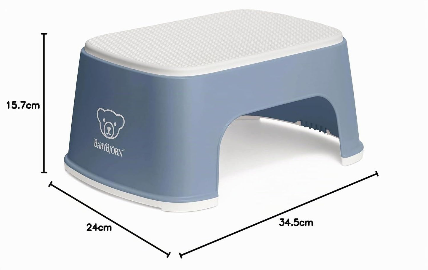 Tritthocker für Kinder, Graublau/Weiss