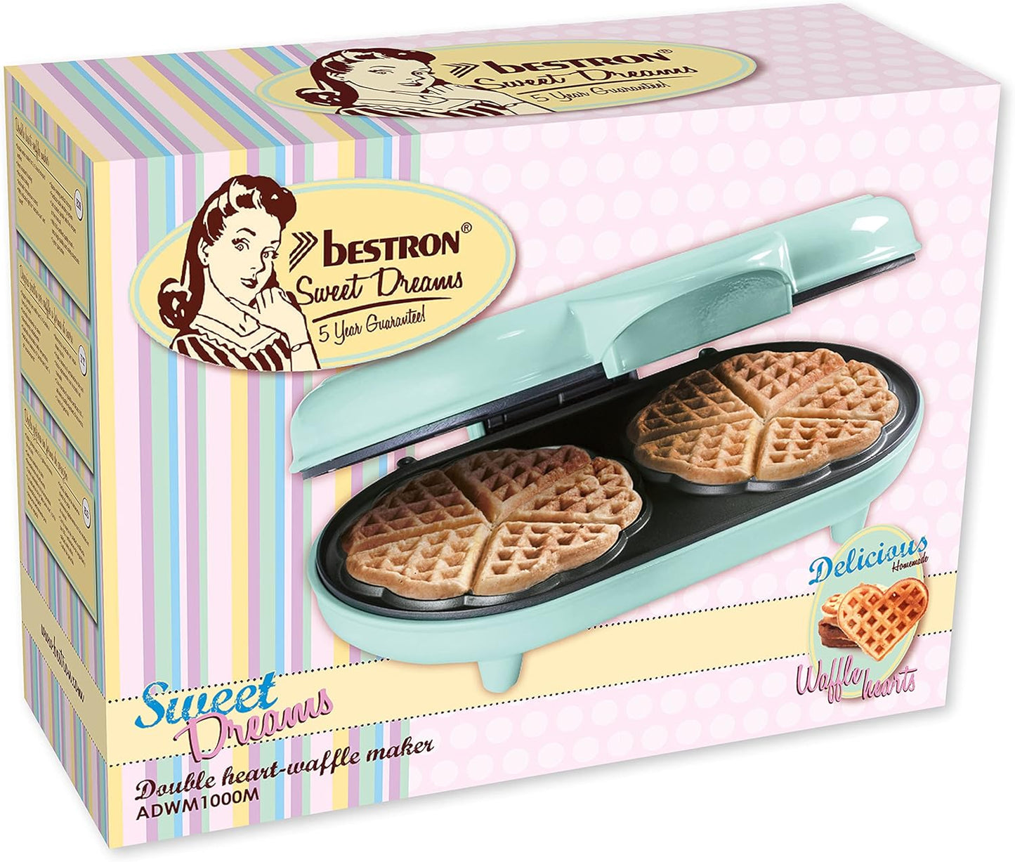 Doppel-Waffeleisen für Herzwaffeln, Grün
