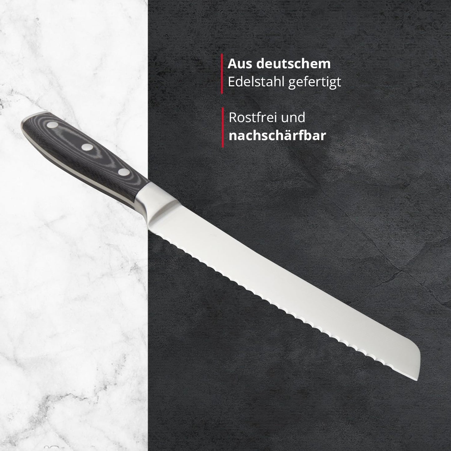 Brotmesser mit ergonomischem Griff, Brotmesser
