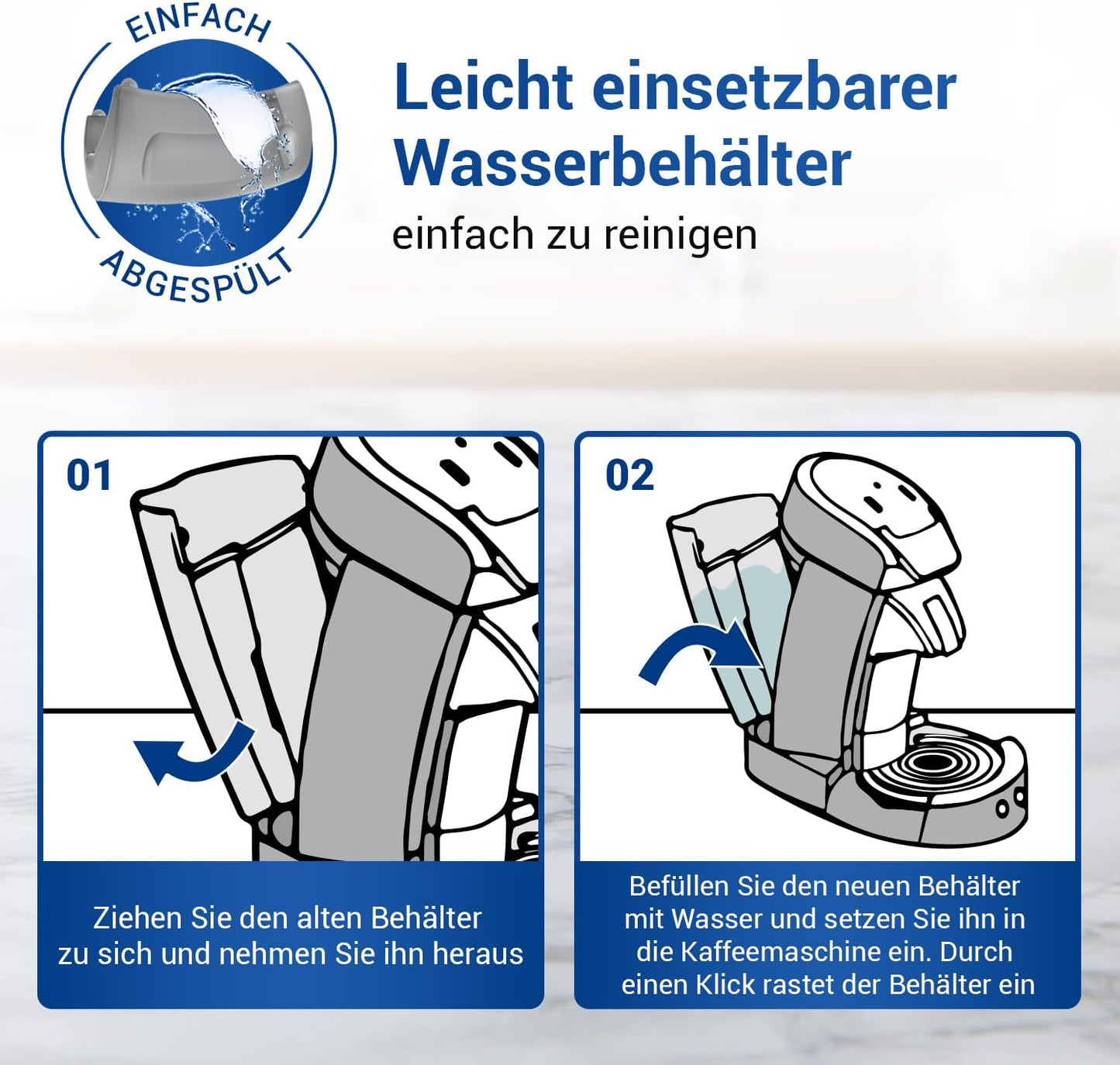 Ersatzwassertank 422225965551 für Senseo Kaffeemaschine, Wie 422225965551