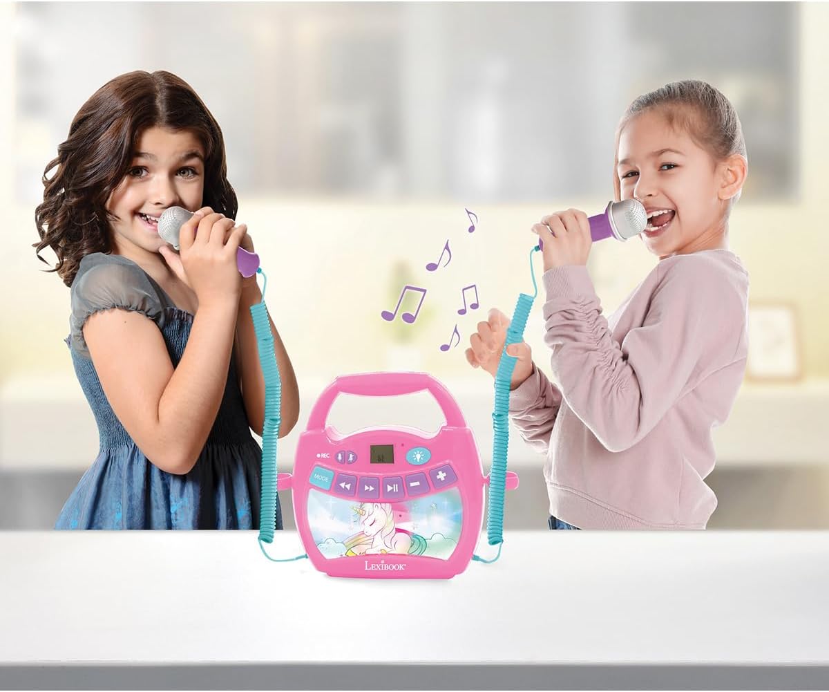 Tragbarer Einhorn-Karaoke-Player für Kinder mit Mikrofonen, Einhorn _A