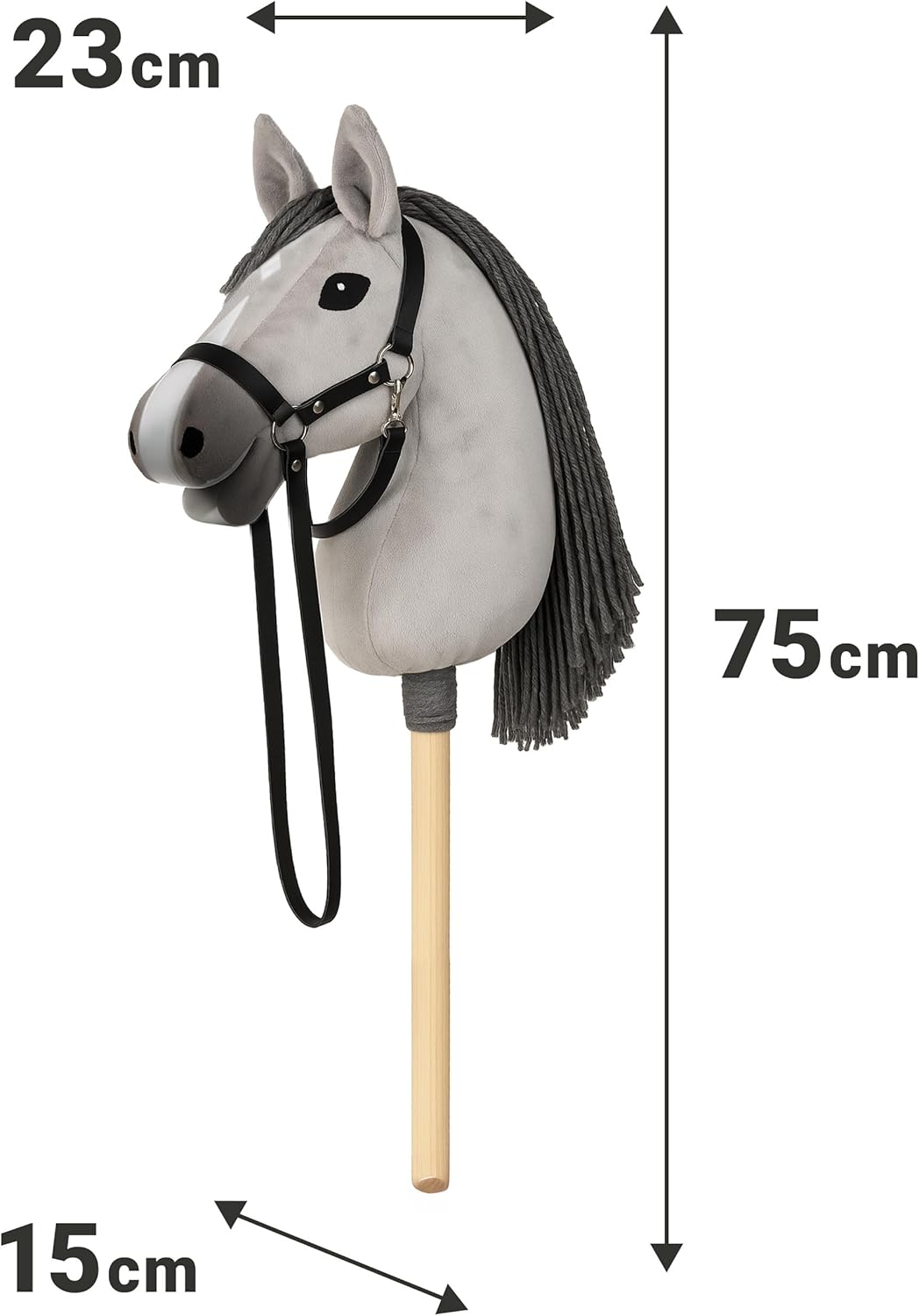 Hobby Horse Steckenpferd mit Zaumzeug & Leine