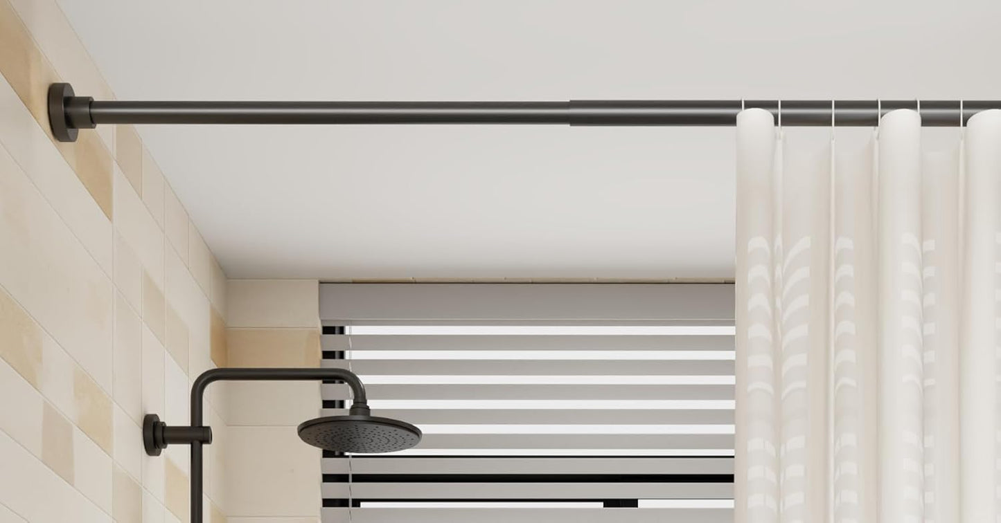 Teleskop-Duschvorhangstange ohne Bohren, Weiß 69-90CM(1 Stück)
