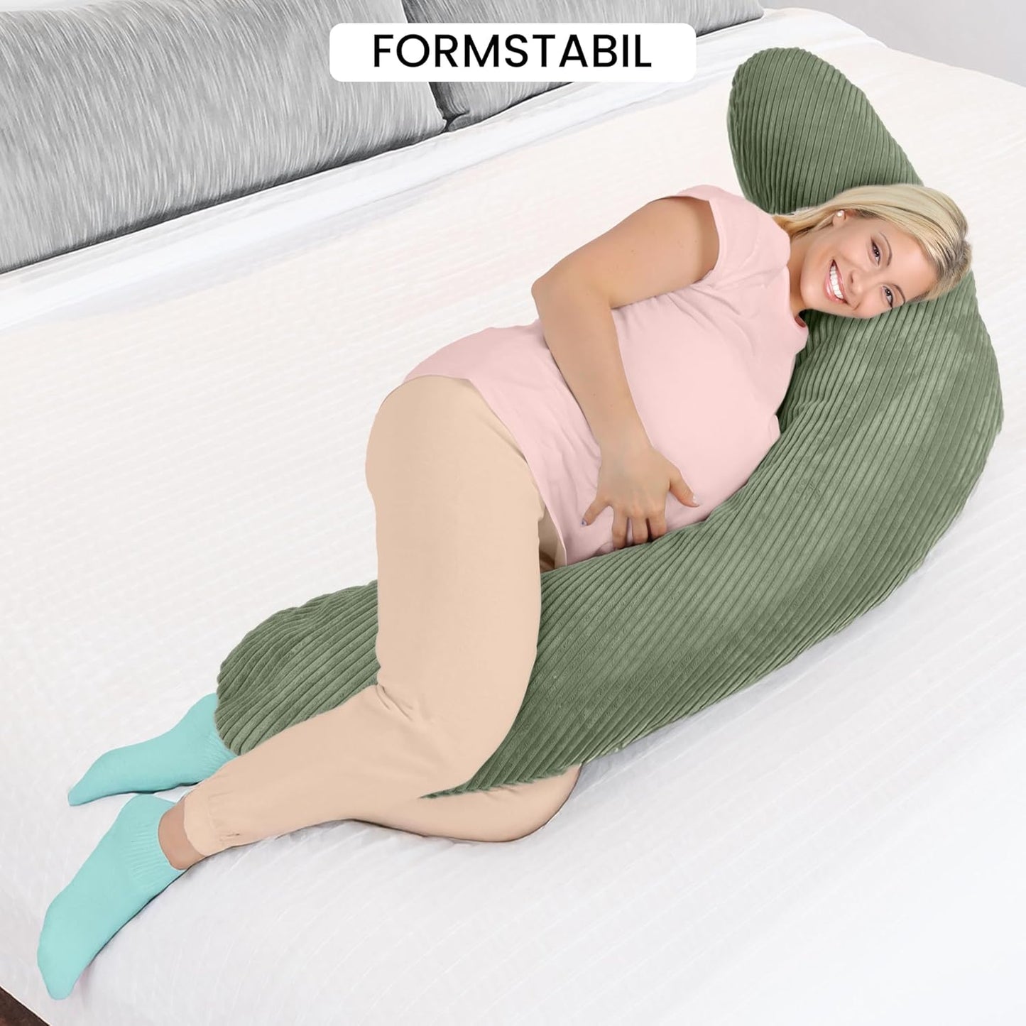 Still- und Schwangerschaftskissen XXL (170 cm), Blattpoesie Stillkissen 170 cm