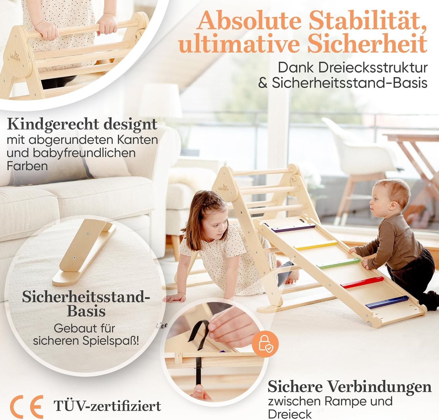 Kletterdreieck für Indoor & Outdoor, 2T-Natural