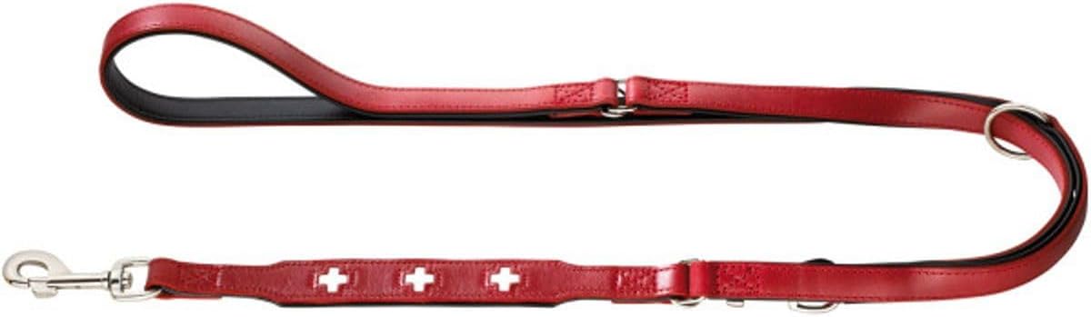 Verstellbare Führleine für Hunde, rot/schwarz 1,3 x 200 cm