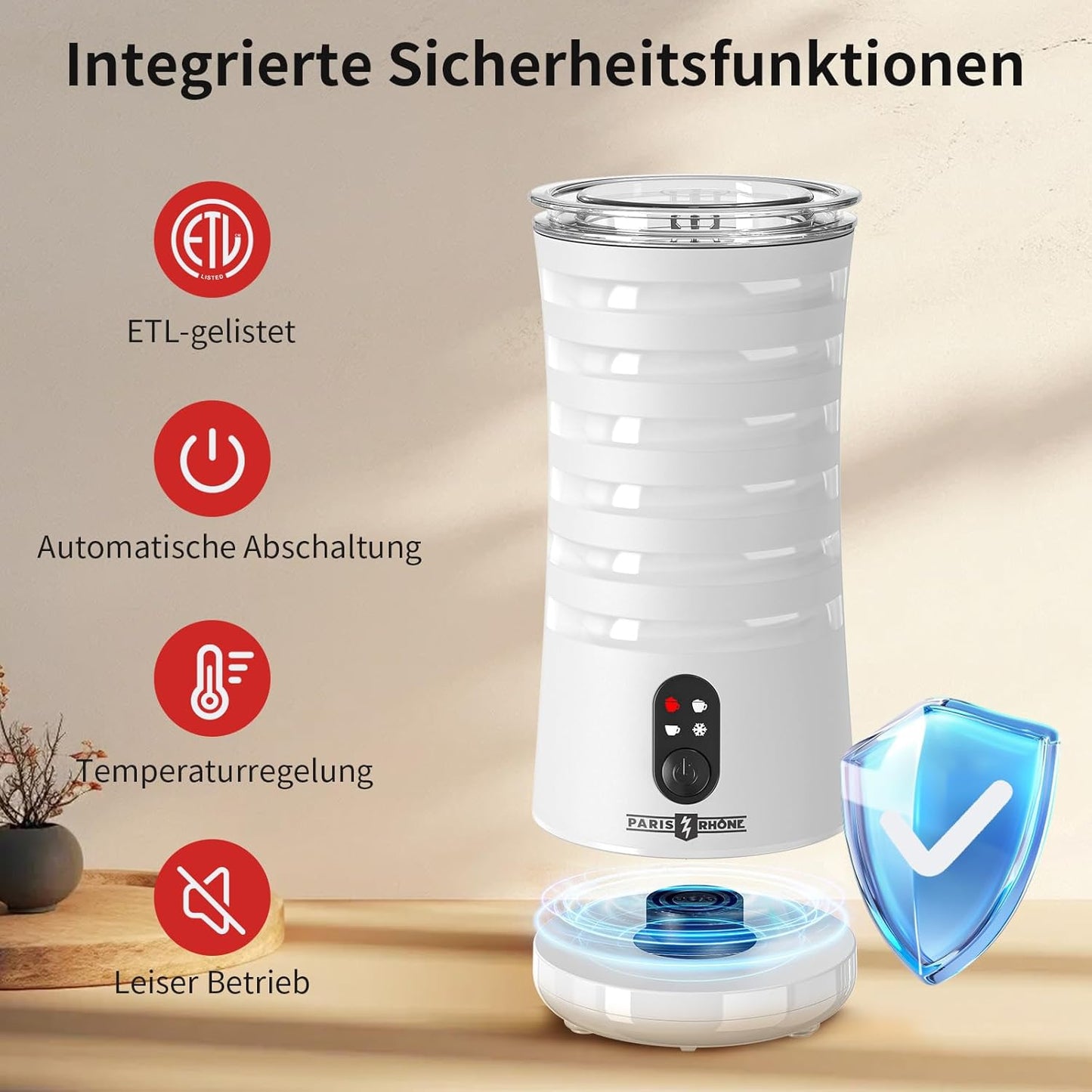 Elektrischer Milchaufschäumer, Weiss