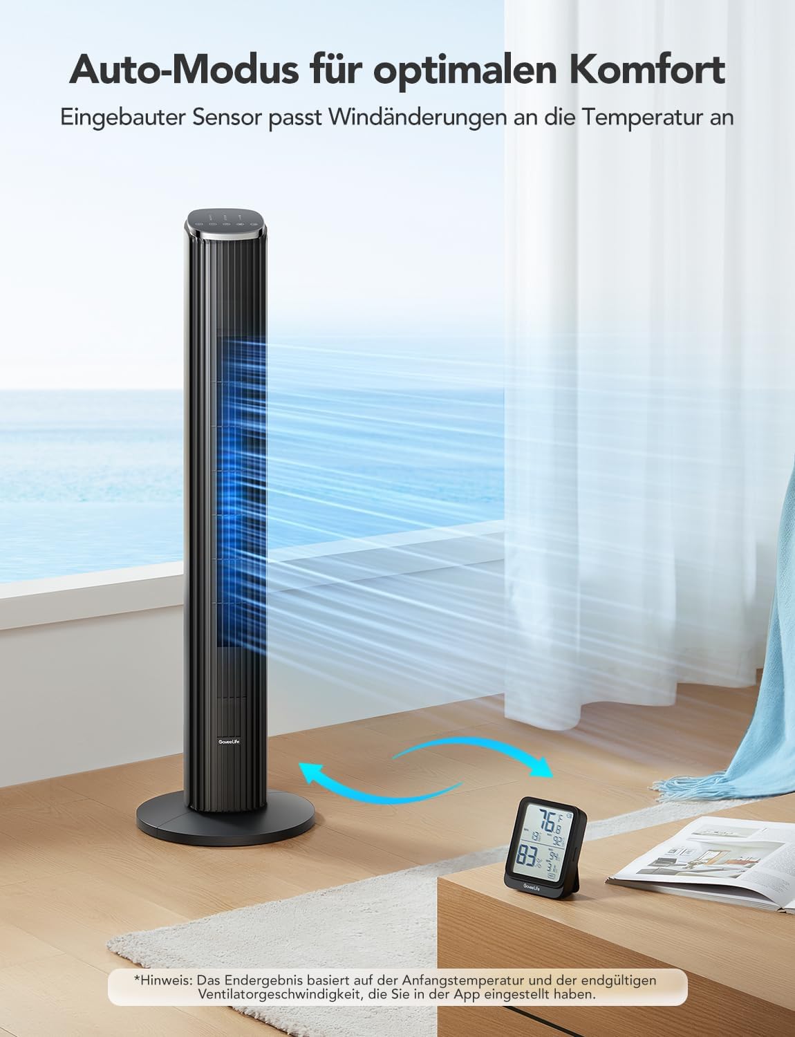 Intelligenter Turmventilator mit App-Steuerung