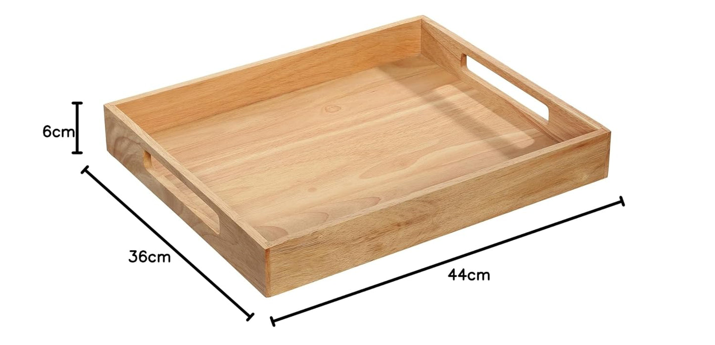 Serviertablett aus Gummibaumholz