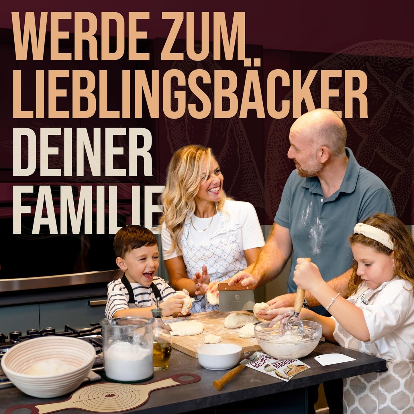 Gärkörbchen-Set, Klassisches Rundset – 7-teilig