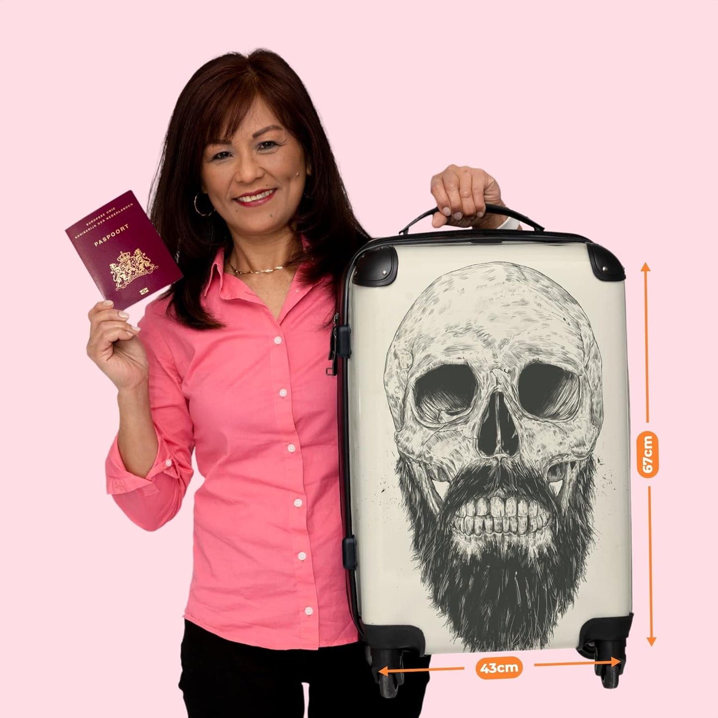 Grosser Reisekoffer mit 4 Rollen (90 Liter)