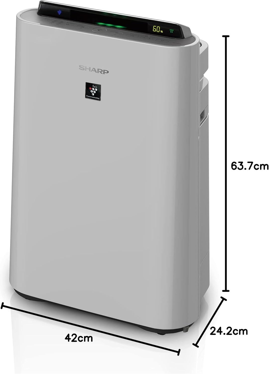 Luftreiniger UA-HD60E-L mit Befeuchtungsfunktion (bis 48 m²), Luftreiniger mit Befeuchtung HD Hellgrau bis 48 qm