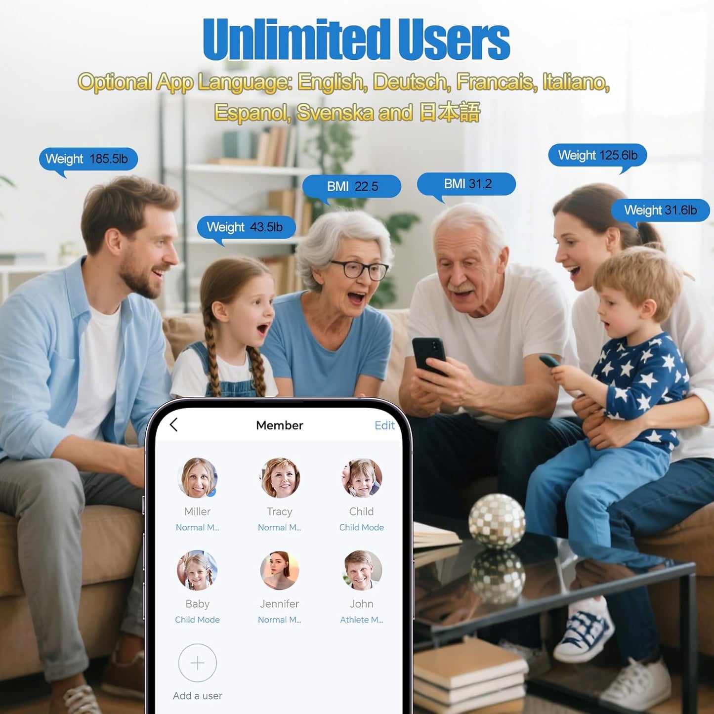 Smart Personenwaage, Smart Waage Schwarz