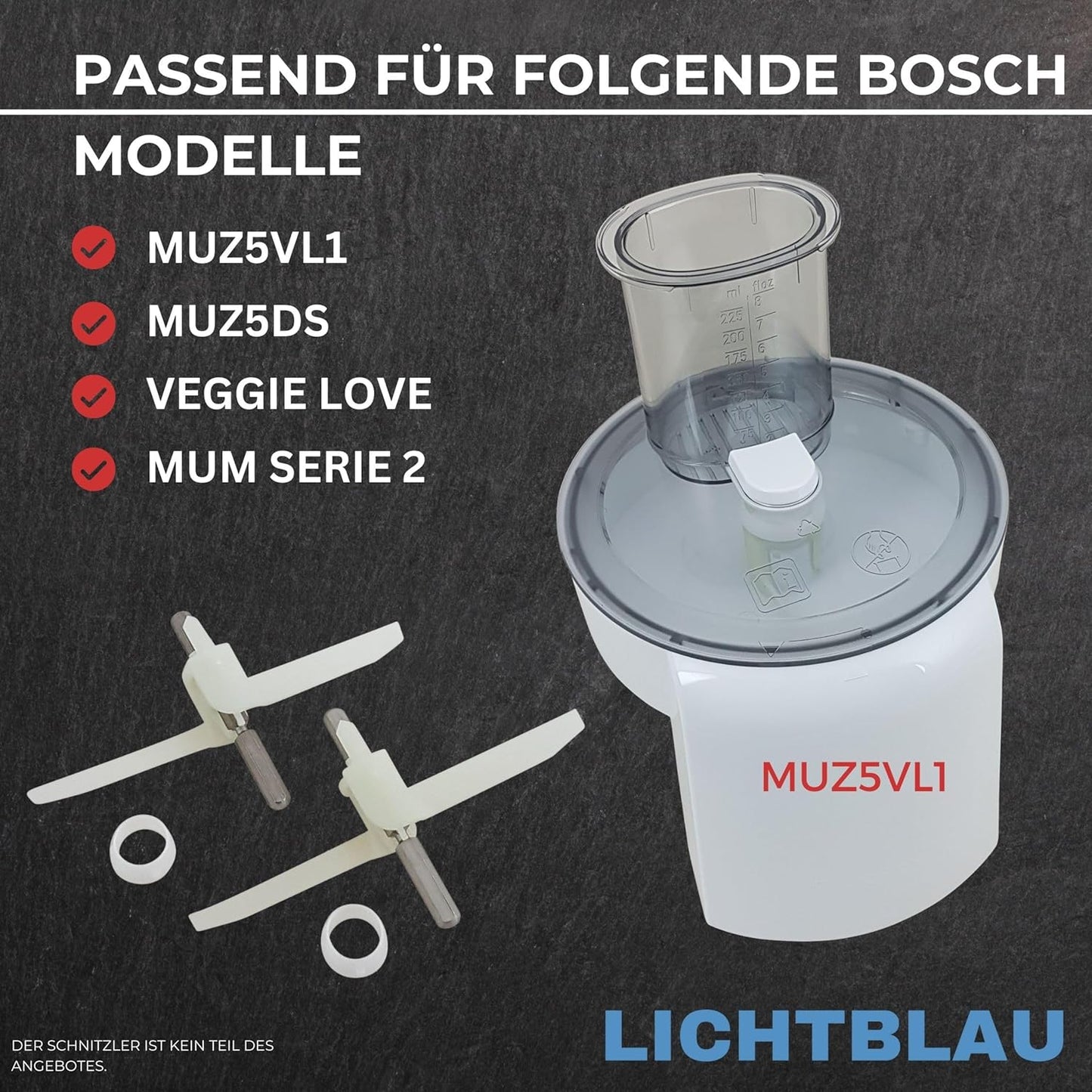 2er-Set Flügelrad für Bosch Küchenmaschinen, 2 x 630760