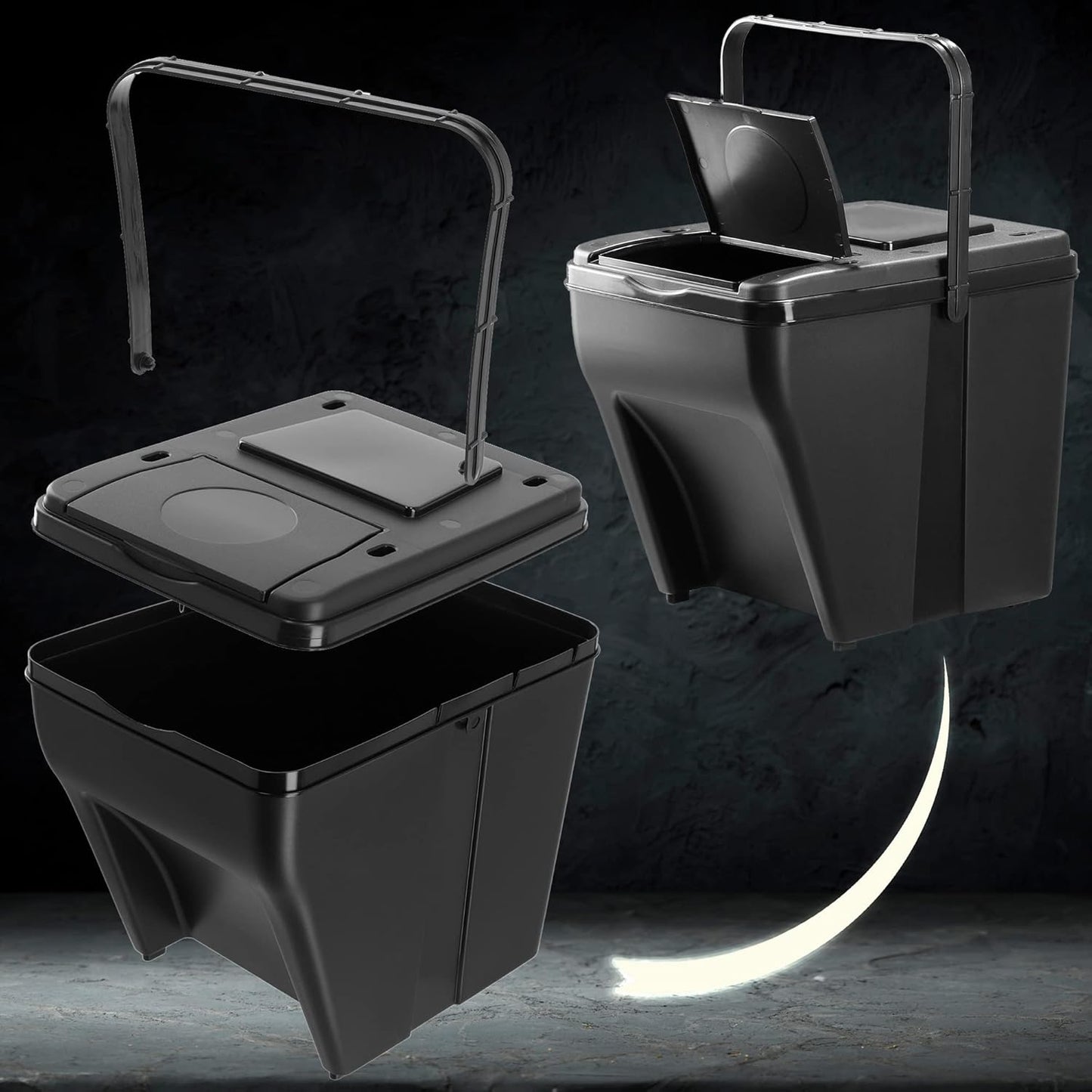 3-teiliges Recycling-Mülleimer-Set (3 x 25L), 3 x 25L