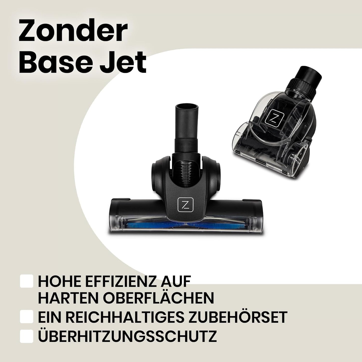 Zonder Base Jet - Beutelloser Zyklon-Staubsauger mit Turbobürste