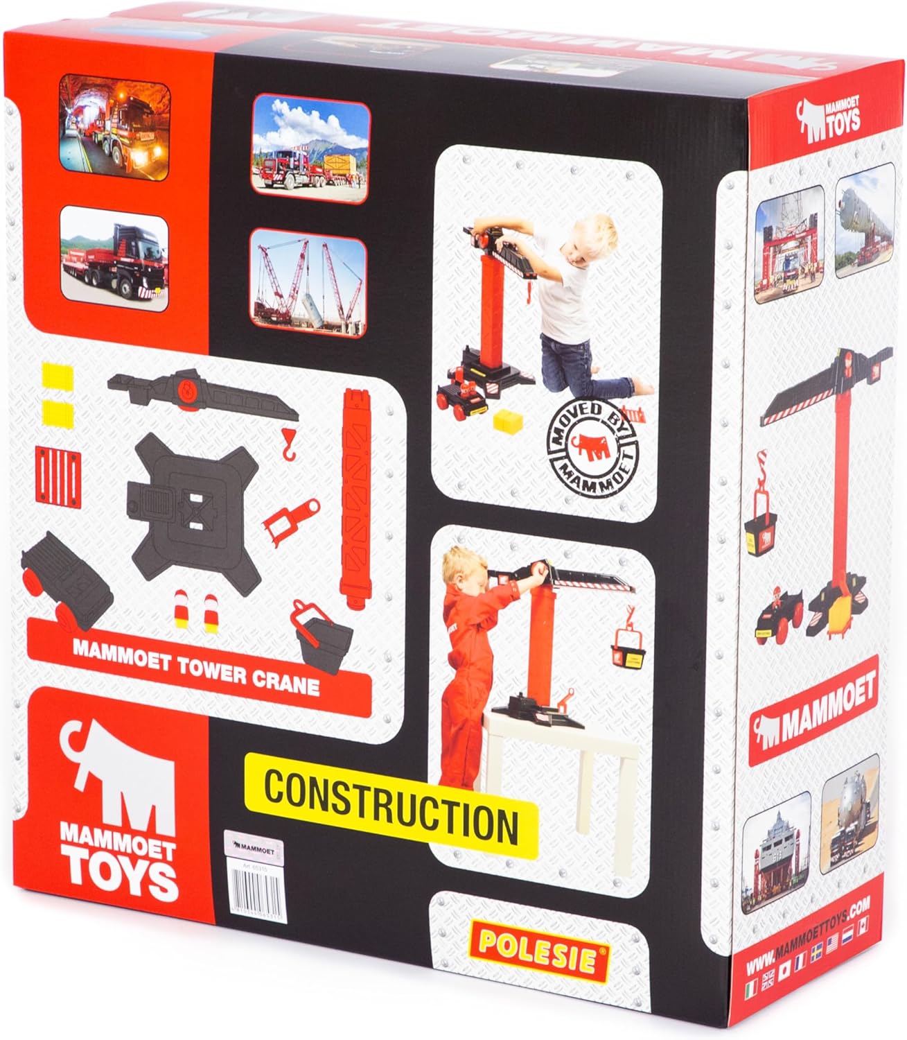 Baustellenkran mit Auto und 2 Spielfiguren