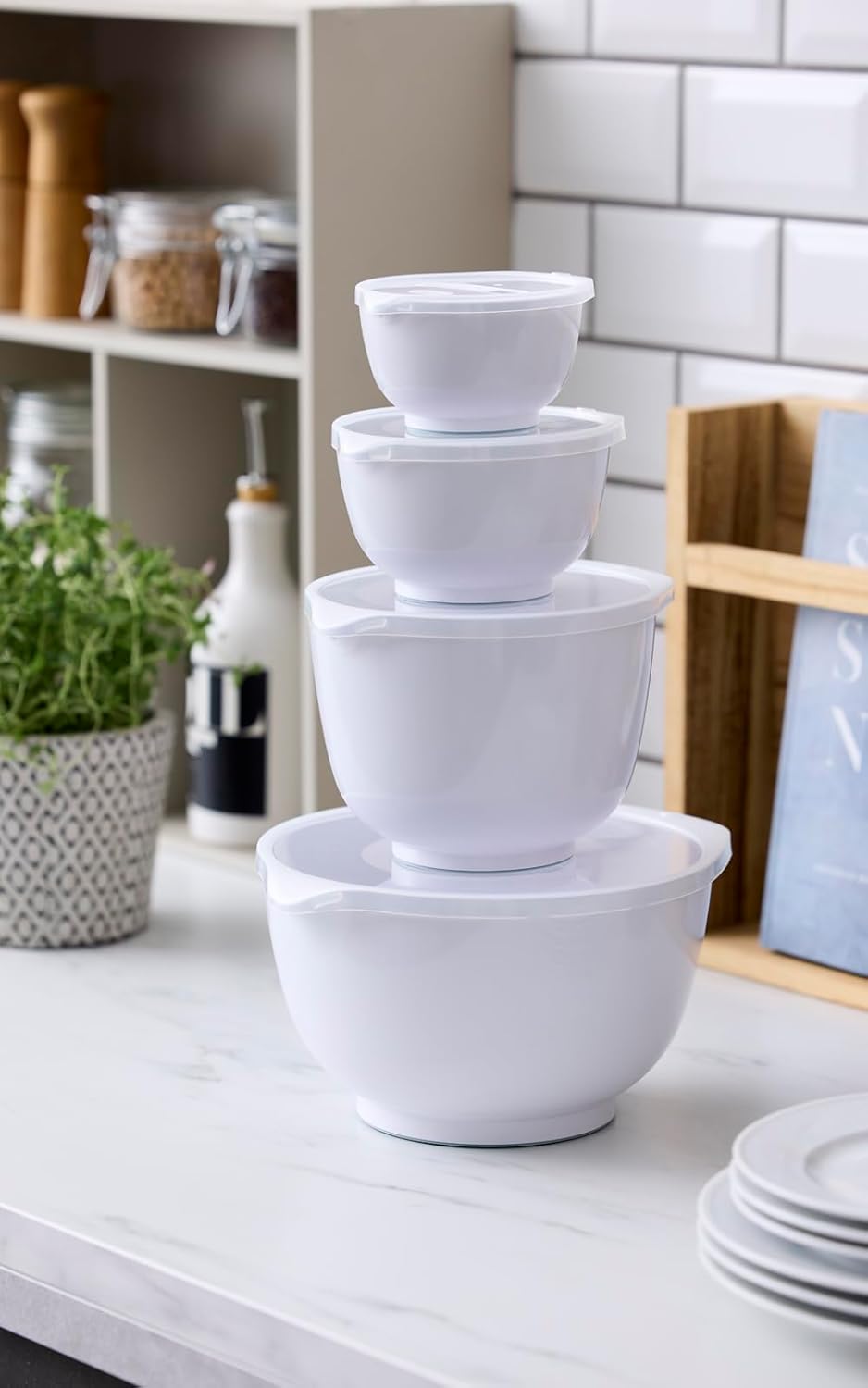 8-teiliges Margrethe Rührschüssel-Set, 0,25 liter Weiss