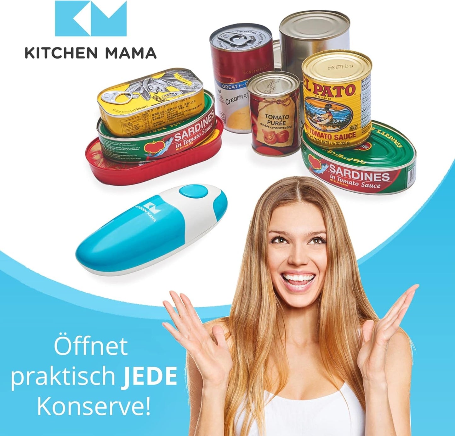 Elektrischer Dosenöffner, Blau
