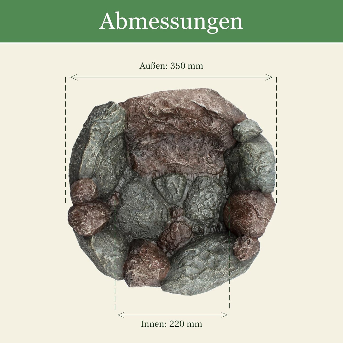 Vogelbad Wassertränke für Garten 35 cm