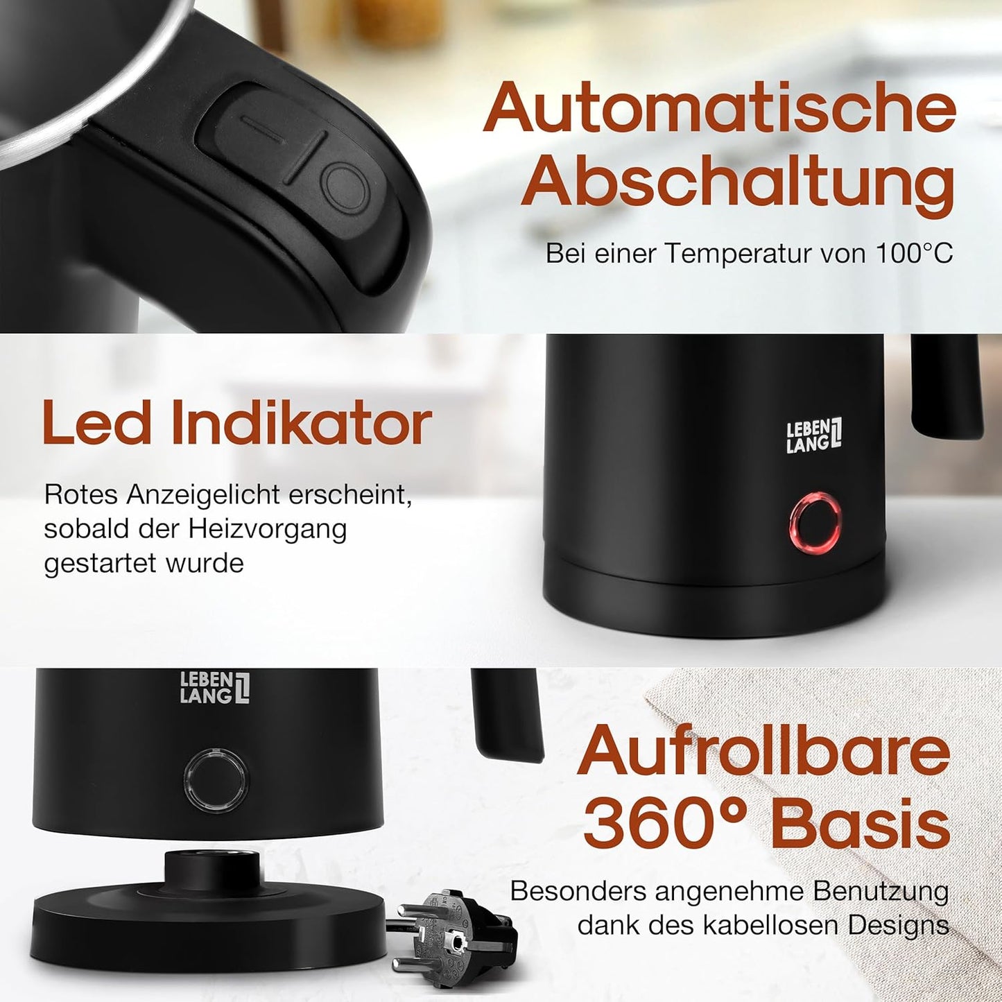 Reisewasserkocher, Schwarz