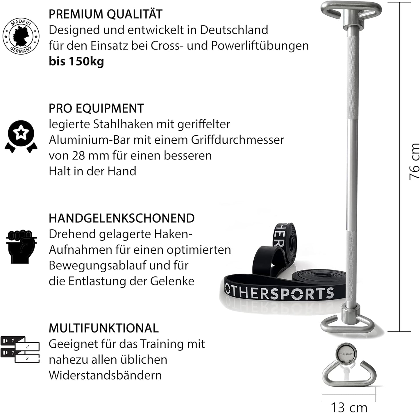 Gleichgewichtstrainer Sportboard 3 mit Zubehörset, Kork IV. Mit Halbrolle, Fitnessstange und Rucksack