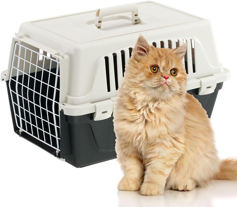 Transportbox für kleine Haustiere bis 5 kg, 1 Tür L 48 x B 33 x H 29 cm Schwarz