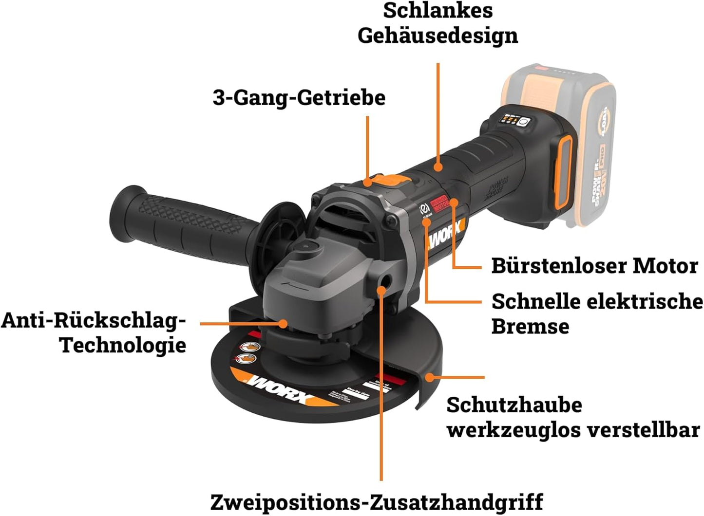 Brushless Akku-Winkelschleifer 125mm