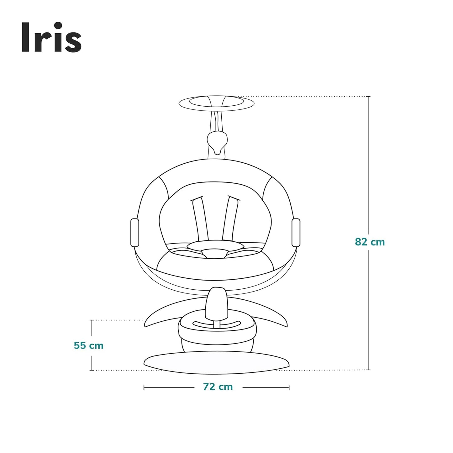 Elektrische Wippe Iris mit Sicherheitsgurt, Grau