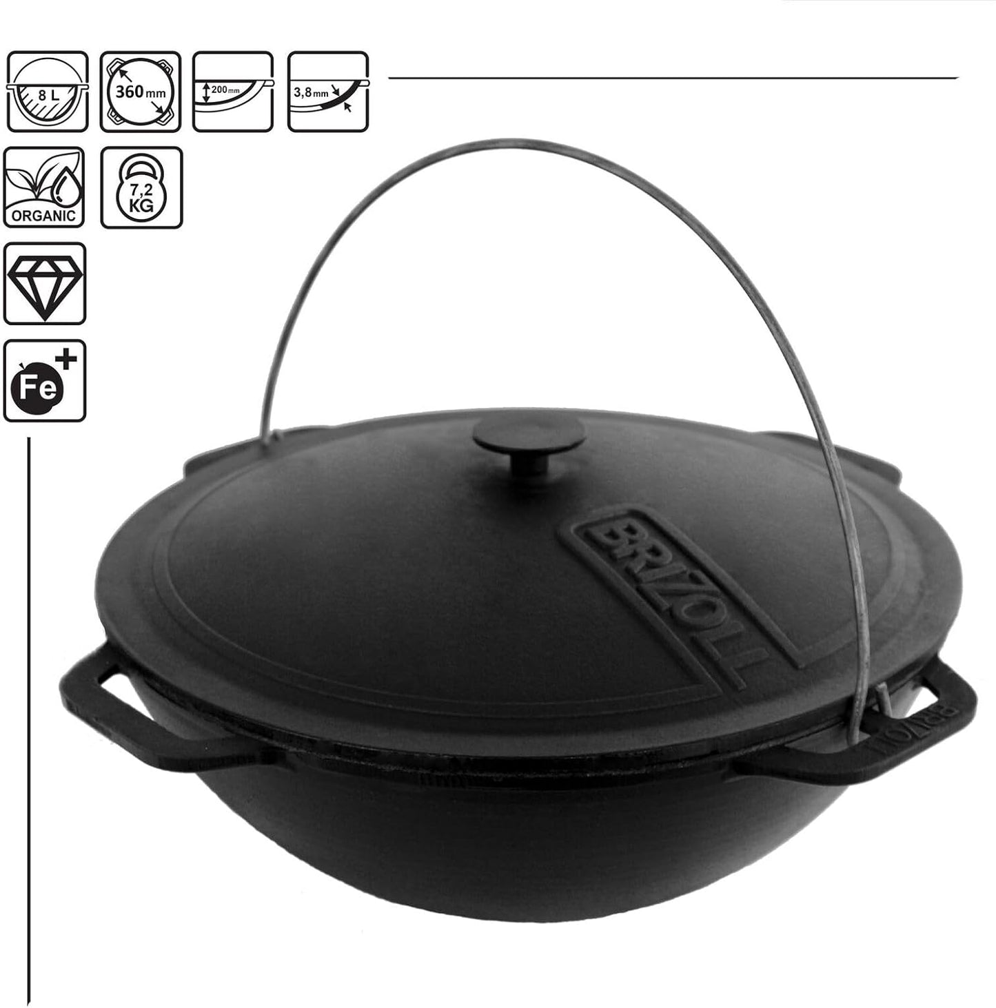Utschak mit Kazan, Ø36 cm + 8 L