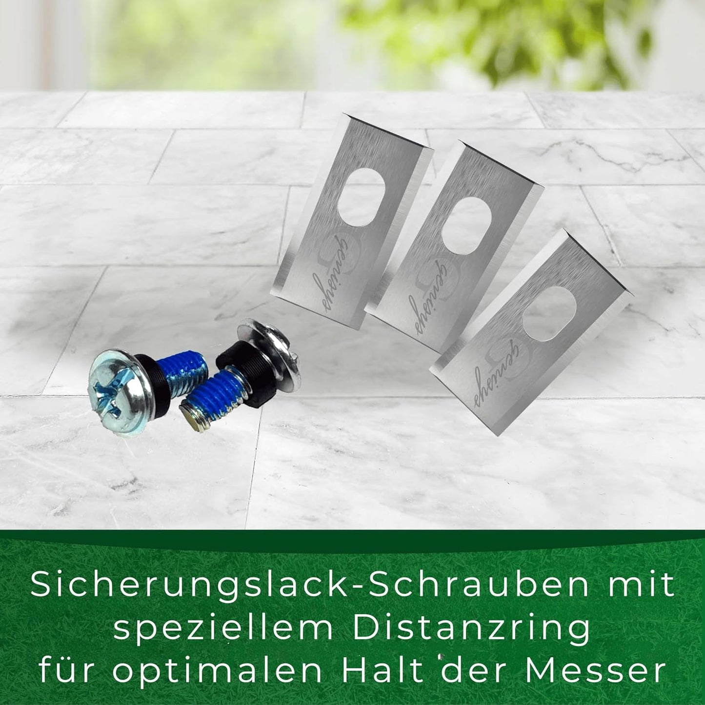 12-teiliges Ersatzmesser-Set für Mähroboter, 12 + 12 Muttern