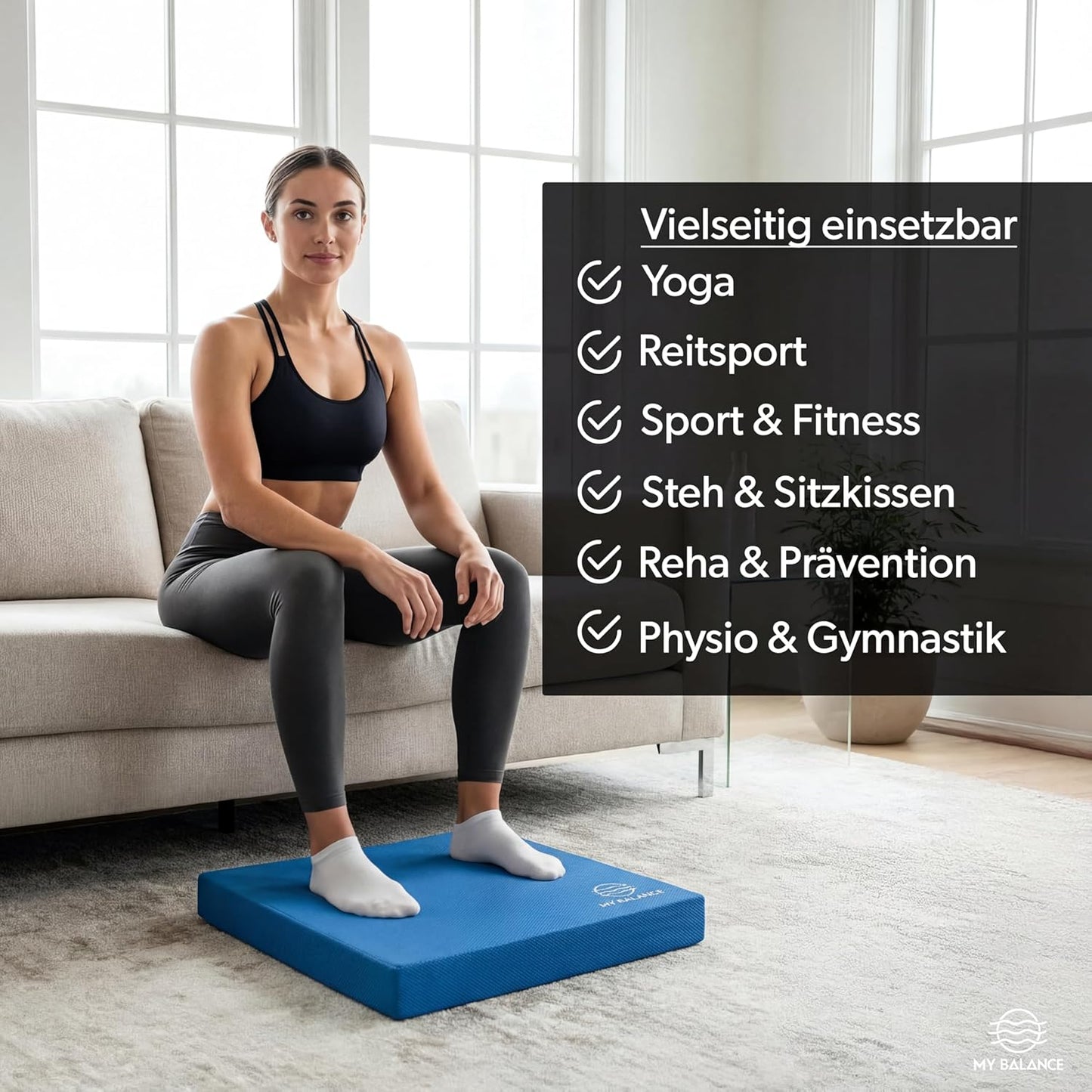 Balance Pad mit Widerstandsband, Blau
