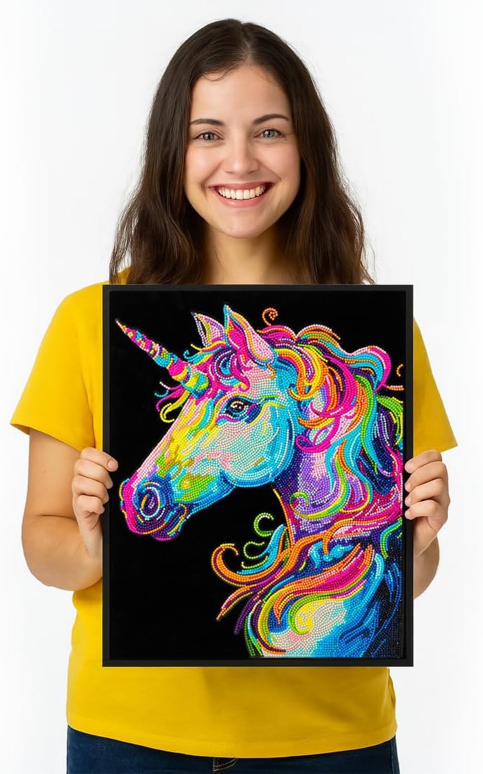 Diamond-Painting-Set Neon Einhorn